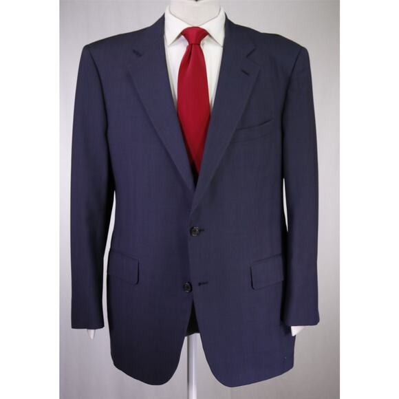 Brooks Brothers Golden Fleece Navy Blue Plaid 2-Btn Wool Suit 45R 44R - Picture 2 of 10
